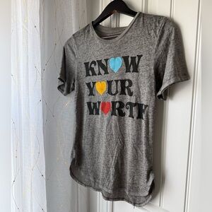 Mighty Fine Gray T-Shirt with Yellow Heart